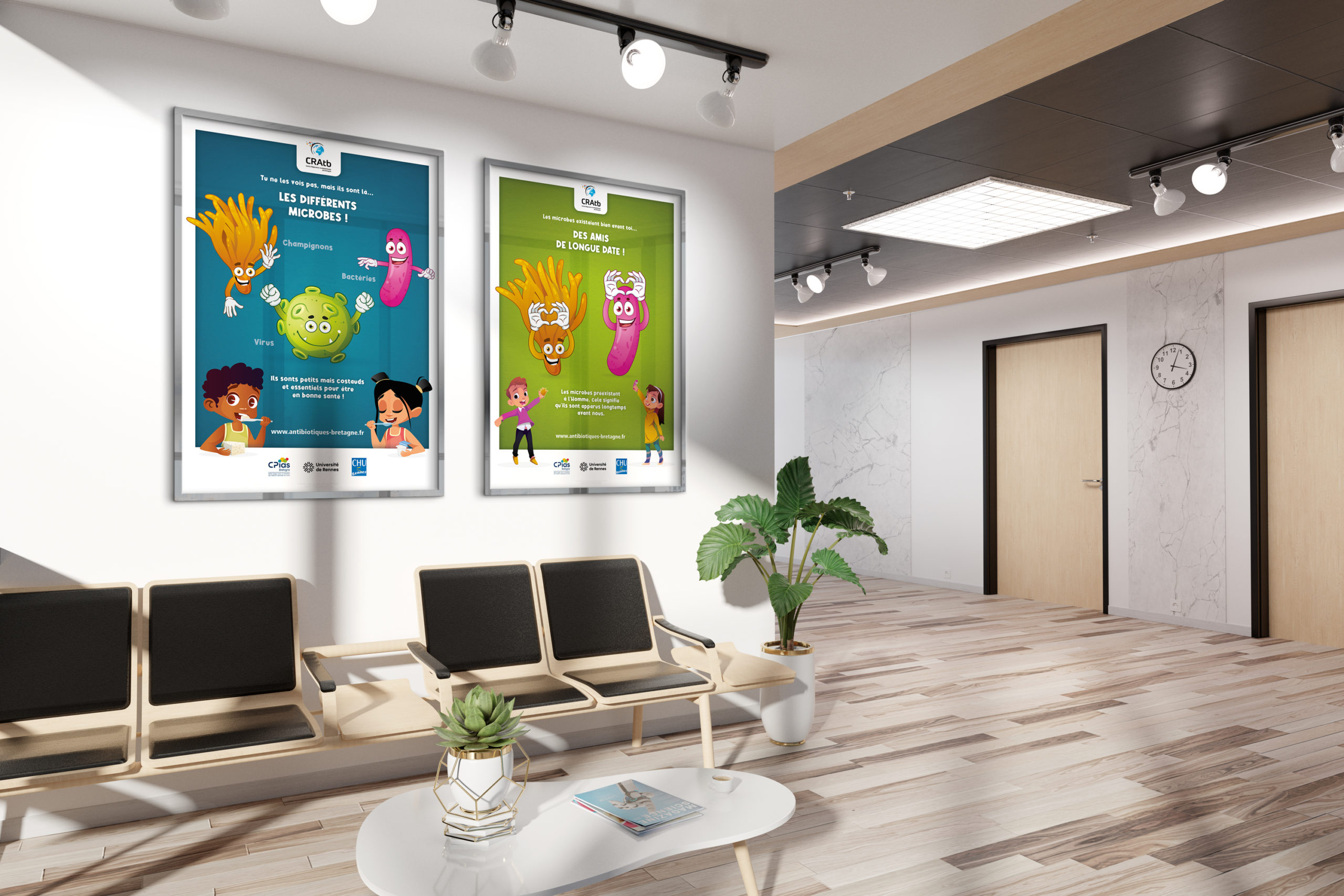 Affiche du CRATb dans une composition de type mockup