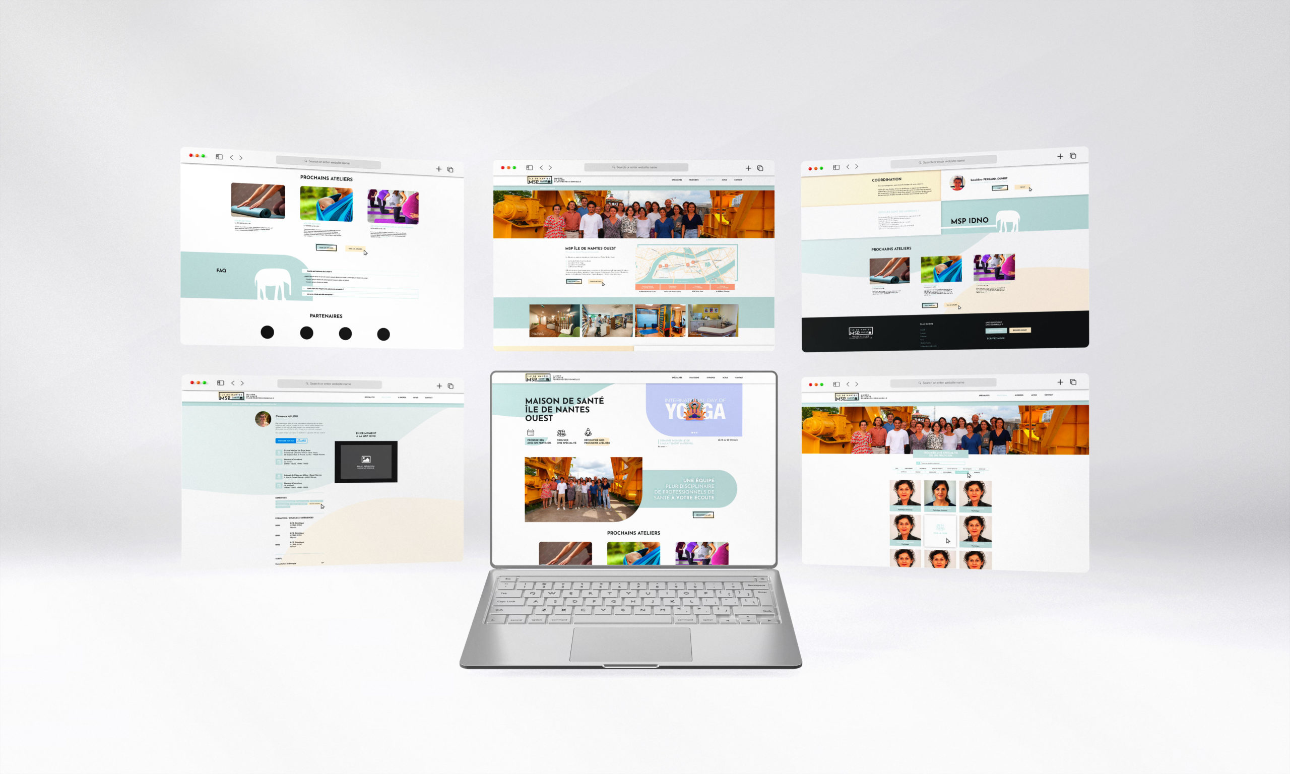 Mockups page du site Internet de MSP basée sur l'Ile de Nantes